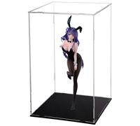 Raiden Ei Figure Statue Raiden Shogun Action Figure Anime Girls Figurine Model With Acrylic Display Case, Black Bunny Costume Standing Position Sculpture PVC Dekoration Collectible Gift 25CM