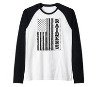 Raiders Name Vintage Retro US Flag Men Women Boy Girl Raglan Baseball Tee