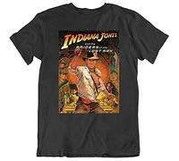 Raiders of Lost Ark Indiana Jones Mens T Shirt Adventure Movie Poster Gift XL Black
