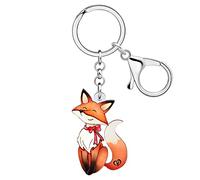 RAIDIN Acrylic Cute Animal Snail Fox Squirrel Giraffe Keychain Charm for Women Key Ring Gifts for Car Purse Keys Accessories (Fox)
