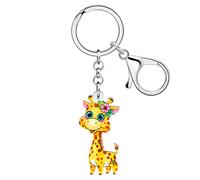 RAIDIN Acrylic Cute Animal Snail Fox Squirrel Giraffe Keychain Charm for Women Key Ring Gifts for Car Purse Keys Accessories (Giraffe A)