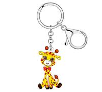 RAIDIN Acrylic Cute Animal Snail Fox Squirrel Giraffe Keychain Charm for Women Key Ring Gifts for Car Purse Keys Accessories (Giraffe)