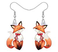 RAIDIN Acrylic Cute Anime Hamster Fox Giraffe Earrings for Women Girls Animal Charms Dangle Hook Earrings Jewellery Gifts for Party Animal Lovers (Fox)