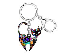 RAIDIN Acrylic Cute Cat Charm for Women Girls Cat Keychain Key Ring for Car Purse Bags Keys Pets Lovers Gifts Accessories (Fossil)