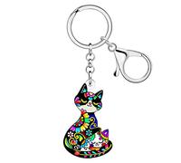 RAIDIN Acrylic Cute Cat Charm for Women Girls Funny Cat Keychain Key Ring Gifts for Car Purse Keys Pets Lovers Accessories (Anchor)