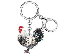 RAIDIN Acrylic Cute Chicken Hen Rooster Keychain for Women Key Rings Gifts for Car Purse Bags Keys Pet Lovers Accessories (Lace)