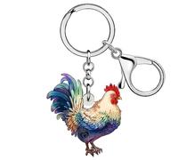 RAIDIN Acrylic Cute Chicken Hen Rooster Keychain for Women Key Rings Gifts for Car Purse Bags Keys Pet Lovers Accessories (Sky)