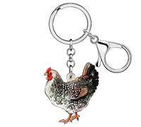 RAIDIN Acrylic Cute Chicken Hen Rooster Keychain for Women Key Rings Gifts for Car Purse Bags Keys Pet Lovers Accessories (Shadow)