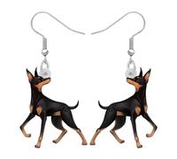 RAIDIN Acrylic Cute Dog Earrings Jewelry for Women Girls Sweet Puppy Pets Dangle Hook Earrings Gifts for Dog Lovers Charms (Doberman Earrings)