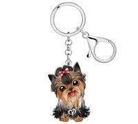 RAIDIN Acrylic Cute Dog Pets Keychain for Women Girls Kawaii Puppy Key ring Gifts for Purse Car Keys Dog Lovers (Yorkshire A)