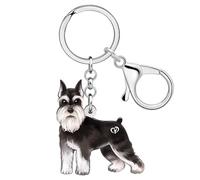 RAIDIN Acrylic Cute Dog Pets Keychain for Women Girls Party Favors Kawaii Schnauzer Puppy Key ring Gifts for Keys Dog Lovers (Black)