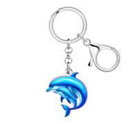 RAIDIN Acrylic Cute Dolphin Keychain Keyring Chains Gifts for Women Girls Car Keys Wallet Backpack Ocean Animal Accessories (Sky)