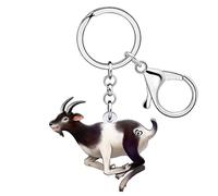 RAIDIN Acrylic Cute Goat Keychain Charm for Women Girls Key Ring for Car Purse Bags Keys Animal Lovers Accessories (Grey)