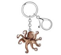 RAIDIN Acrylic Cute Ocean Animal Crab Jellyfish Shark Turtle Octopus Keychain Charm Key Ring Gifts for Women Car Purse Keys (Octopus)