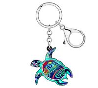 RAIDIN Acrylic Cute Ocean Animal Crab Jellyfish Shark Turtle Octopus Keychain Charm Key Ring Gifts for Women Car Purse Keys (Turtle)