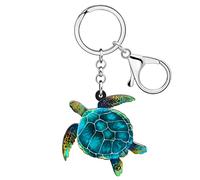 RAIDIN Acrylic Cute Ocean Animal Crab Jellyfish Shark Turtle Octopus Keychain Charm Key Ring Gifts for Women Car Purse Keys (Turtle)