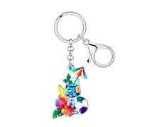 RAIDIN Acrylic Funny Hawaii Coconut Tree Beach Keychain Crab Key Chains for Women Girls Car Keys Wallet Beach Lovers Gifts (Blue)
