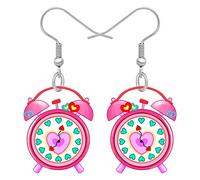 RAIDIN Cute Acrylic Valentines Day Hook earrings for Women Girls Weird Funny Jukebox TV Cassette Tape with Heart Dangle Earrings Jewellery for Gifts Party Charms (Rose)
