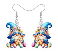 RAIDIN Cute Gnome Gifts Easter Egg Gnomes Bunny Dangle Earrings Gnomes Gifts for Women Adults, Acrylic Novelty Easter Bunnies Rabbit Earrings Spring Holiday Jewelry Decorations, M, Acrylic Stainless