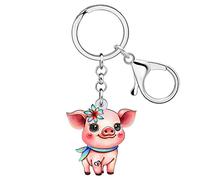 RAIDIN Cute Pink Pig Keychain Farm Animal Lover Gifts for Women (Lemonade)