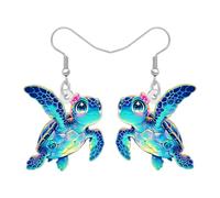 RAIDIN Cute Sea Turtle Earrings Hawaiian Honu Gifts for Women, M, Acrylic, No Gemstone