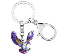 RAIDIN Enamel Alloy Cute 3D Bird Eagle Keychain for Women Girls Hawk Key Ring for Men Key Car Purse Backpack (Purple)