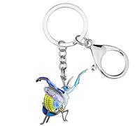 RAIDIN Enamel Alloy Cute 3D Praying Mantis Keychain for Women Girls Novelty Insect Key Ring for Men Key Car Purse Backpack (Blue)