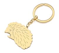 RAIDIN Stainless Steel 18k Gold Silver Plated Animal Keychains Keyring Gifts for Women Girls Charms Keychian for Car Purse Keys Accessories (Gold-058 Hedgehog)
