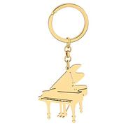 RAIDIN Stainless Steel Piano Keychains for Women Car Keys Purse Musical Instruments Jewelry Gifts for Music Lovers Charms (Gold-124)