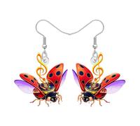 RAIDIN Y2K Cute Ladybug Earrings Lady Bug Gifts for Women, M, Acrylic, No Gemstone