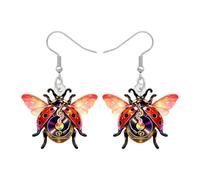 RAIDIN Y2K Cute Ladybug Earrings Lady Bug Gifts for Women, M, Acrylic, No Gemstone