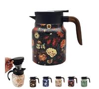 Raidley Vintage Floral Pattern Tea Thermos,Doresty Thermos Tea Pot,2025 New Raidley Vintage Tea Thermos with Infuser, Mini-Hot Coffee Pot,Stainless Steel Thermal Carafe with Lid for Hot Drinks,1000ML