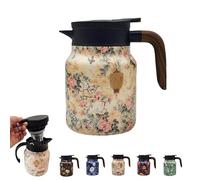 Raidley Vintage Floral Pattern Tea Thermos,Doresty Thermos Tea Pot,2025 New Raidley Vintage Tea Thermos with Infuser, Mini-Hot Coffee Pot,Stainless Steel Thermal Carafe with Lid for Hot Drinks,1000ML