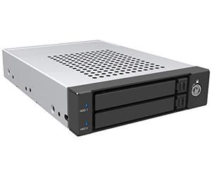 RAIDON iT2771-S3 Removable Frame for 2x 2.5 Inch HDD/SSD in 1x 3.5 Inch SATA III 2x Drive Carriers Lockable Metal Black