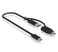 RaidSonic ICY Box Cable IB-CB033, USB-C USB-A + USB-C, Black, 35 cm