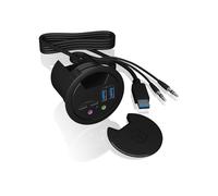 RaidSonic ICY BOX USB 3.0 Tisch-Hub mit Type-C, Type-A und Audio IB-HUB1403B, bl