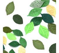 Raiflager 200 PCS Artificial Silk Leaves Green Artificial Floral Leaves Artificial Leaves for Crafts Scrapbooking Floral Arrangements Wedding Garland Party Decorations (200, Green)