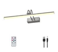 RAIFOOLLY Picture Light,Wireless Art Lights for Paintings,16" Battery Wall Light,Remote Control Accent Lighting with Timer and Dimmable for Frame,Portrait,Artwork-Black Steel