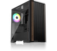 RAIJINTEK AGOS MAX Black Mid-Tower PC Case, Tempered Glass, Wood Grain Front Panel, Movable GPU Holder, 140 mm Rear Fan, E-ATX/ATX/M-ATX/Mini-ITX Compatible