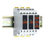 Rail 18mm Voltage Current HZ Meter AC 80-500V 220V 380V 100A Modular Voltmeter Ammeter LED Indicator Digital Volt Tester(V)