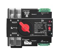 Rail 3 phase 2P3P4P 63A 100A 125A 230V Dual Power Automatic Transfer Electrical Selector Switch Uninterrupted ATS(2P L N 220V-230V,125A)