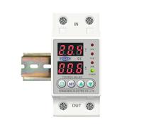 Rail Dual Display Adjustable Over Under Voltage Current Protective Device Protector Relay 40A 63A 80A 100A 220V 230V(V A Kwh type,L N 110V 60A)