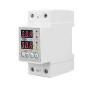 Rail Dual Display Adjustable Over Under Voltage Current Protective Device Protector Relay 40A 63A 80A 100A 220V 230V(V A type,L N 230V 100A)