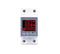 Rail Dual Display Adjustable Over-Voltage and Under-Voltage Current Protection Device Protector Relay 40A 63A 80A 100A(L N 110v 60a,V A Kwh type)