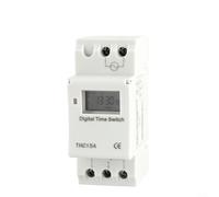 Rail-Mounted Electronic for Time Controller, 16 On/Off Cycles Daily/Weekly Timer Switch for DIN Rail, LCD Display, 220-240V AC, Compatible with Water Heaters Pools Lighting, White