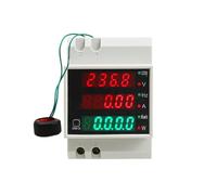 Rail Volt Current Meter Power Consumption Meter AC200-450V Multi-Function Digital kwh Frequency Meter 0-100A(80V-300VExternal CT)