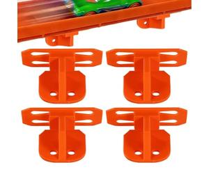 Rail Wall Mount - Toy Car Display | Single Track Assembly | Pack of 4 Brackets Compatible with System 1/64 Model Making Space Saving Storage Children's Room