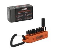 Railer 20pc Screwdriver Bit Set - Premium S2 Steel 1 Inch Impact Driver 20-Piece Bit Set With A Storage Bit Holder & Carabiner