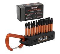 Railer 20pc Screwdriver Bit Set - Premium S2 Steel 2" Phillips, Robertson Square, Torx & Flat Head Impact Driver Bit Set With A Storage Bit Holder & Carabiner