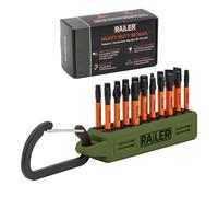Railer 20pc Screwdriver Bit Set - Premium S2 Steel 2" Phillips, Robertson Square, Torx & Flat Head Impact Driver Bit Set With A Storage Bit Holder & Carabiner